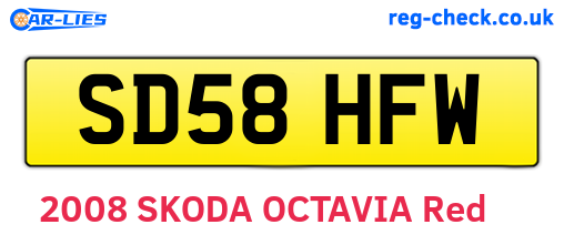 SD58HFW are the vehicle registration plates.