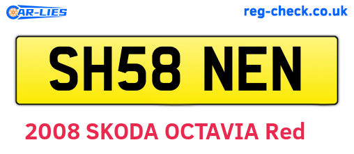 SH58NEN are the vehicle registration plates.