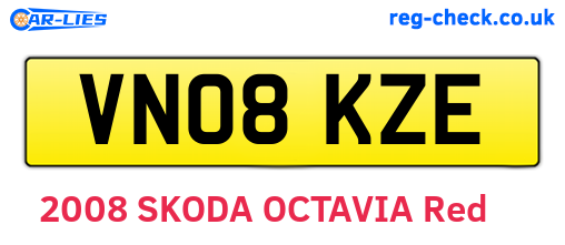VN08KZE are the vehicle registration plates.