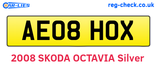 AE08HOX are the vehicle registration plates.