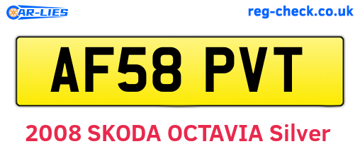 AF58PVT are the vehicle registration plates.