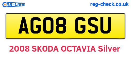 AG08GSU are the vehicle registration plates.