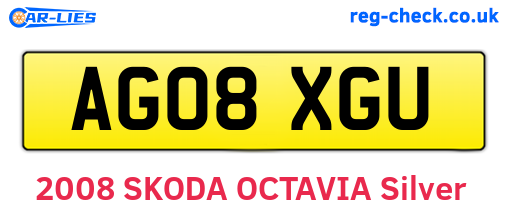 AG08XGU are the vehicle registration plates.