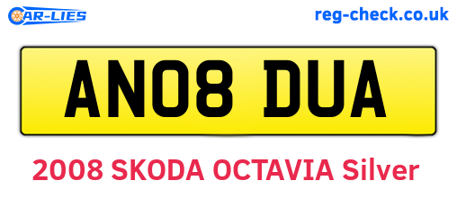 AN08DUA are the vehicle registration plates.