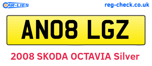 AN08LGZ are the vehicle registration plates.