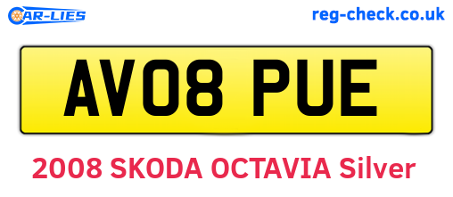 AV08PUE are the vehicle registration plates.