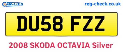 DU58FZZ are the vehicle registration plates.