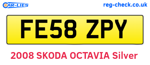 FE58ZPY are the vehicle registration plates.