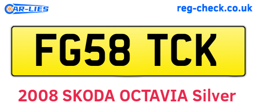 FG58TCK are the vehicle registration plates.