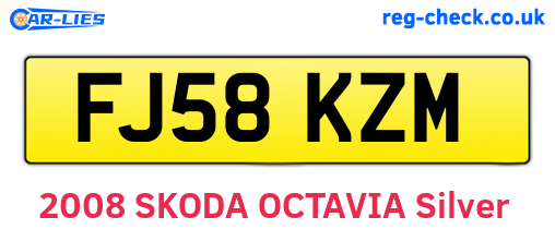FJ58KZM are the vehicle registration plates.