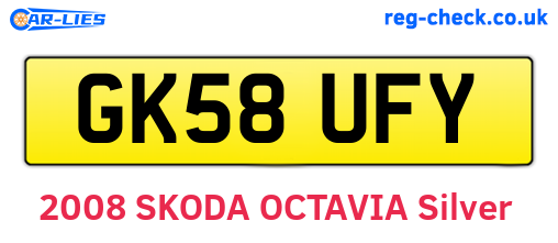 GK58UFY are the vehicle registration plates.