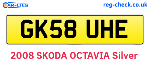GK58UHE are the vehicle registration plates.