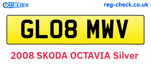 GL08MWV are the vehicle registration plates.