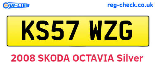 KS57WZG are the vehicle registration plates.