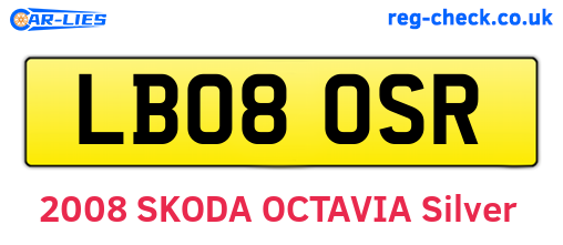 LB08OSR are the vehicle registration plates.