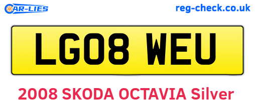 LG08WEU are the vehicle registration plates.