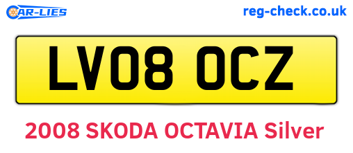 LV08OCZ are the vehicle registration plates.