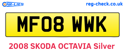MF08WWK are the vehicle registration plates.