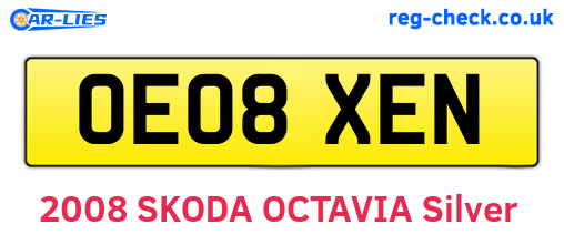 OE08XEN are the vehicle registration plates.