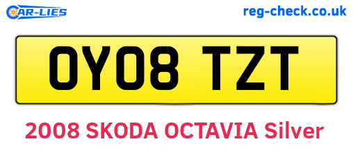 OY08TZT are the vehicle registration plates.