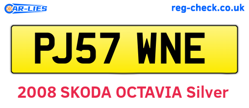 PJ57WNE are the vehicle registration plates.