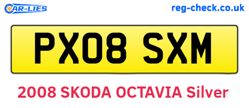 PX08SXM are the vehicle registration plates.
