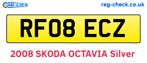 RF08ECZ are the vehicle registration plates.