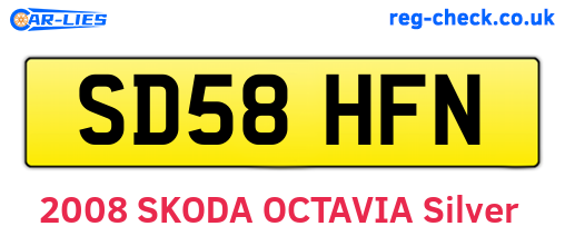 SD58HFN are the vehicle registration plates.