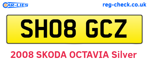 SH08GCZ are the vehicle registration plates.