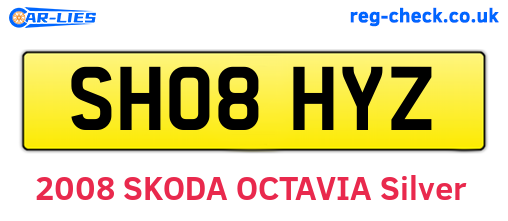 SH08HYZ are the vehicle registration plates.