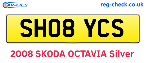 SH08YCS are the vehicle registration plates.