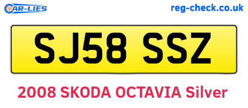 SJ58SSZ are the vehicle registration plates.