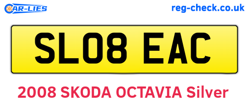SL08EAC are the vehicle registration plates.