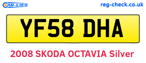 YF58DHA are the vehicle registration plates.