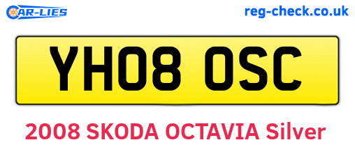 YH08OSC are the vehicle registration plates.