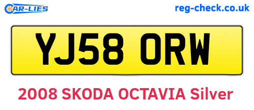 YJ58ORW are the vehicle registration plates.