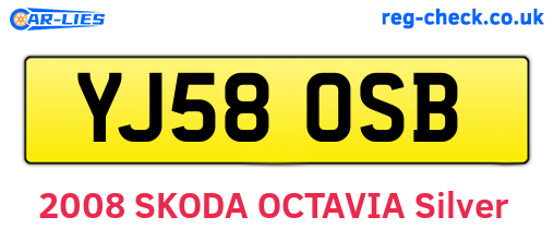 YJ58OSB are the vehicle registration plates.