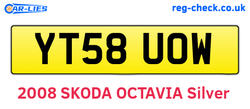 YT58UOW are the vehicle registration plates.