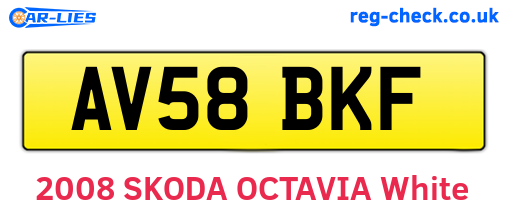 AV58BKF are the vehicle registration plates.
