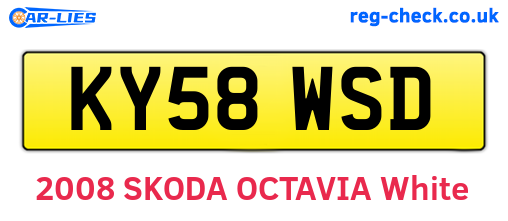 KY58WSD are the vehicle registration plates.