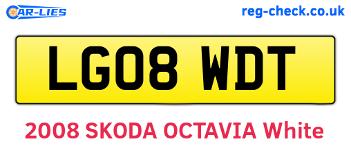 LG08WDT are the vehicle registration plates.