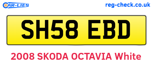 SH58EBD are the vehicle registration plates.