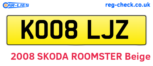 KO08LJZ are the vehicle registration plates.