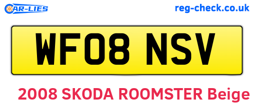 WF08NSV are the vehicle registration plates.