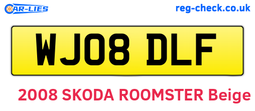 WJ08DLF are the vehicle registration plates.
