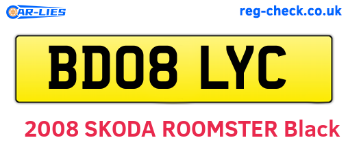 BD08LYC are the vehicle registration plates.