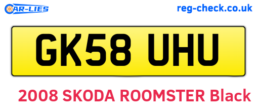 GK58UHU are the vehicle registration plates.