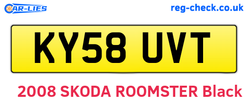 KY58UVT are the vehicle registration plates.
