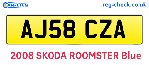 AJ58CZA are the vehicle registration plates.