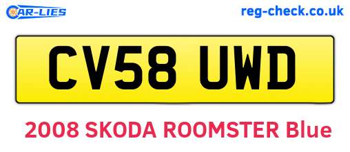 CV58UWD are the vehicle registration plates.